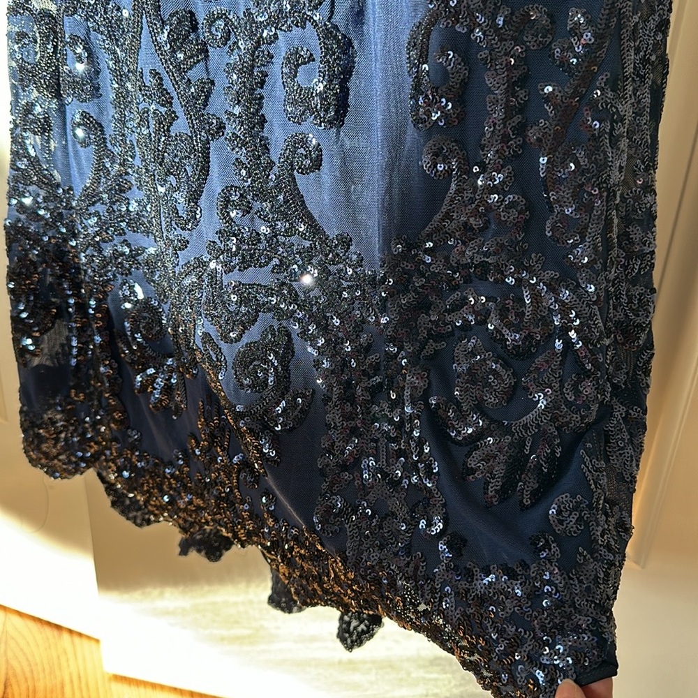 NWT Nina Canacci Prom Dress Navy Blue Size 6-Juniors - Picture 7 of 14